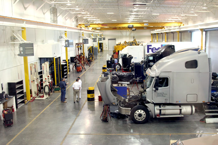 road haulers being repair in truck shop